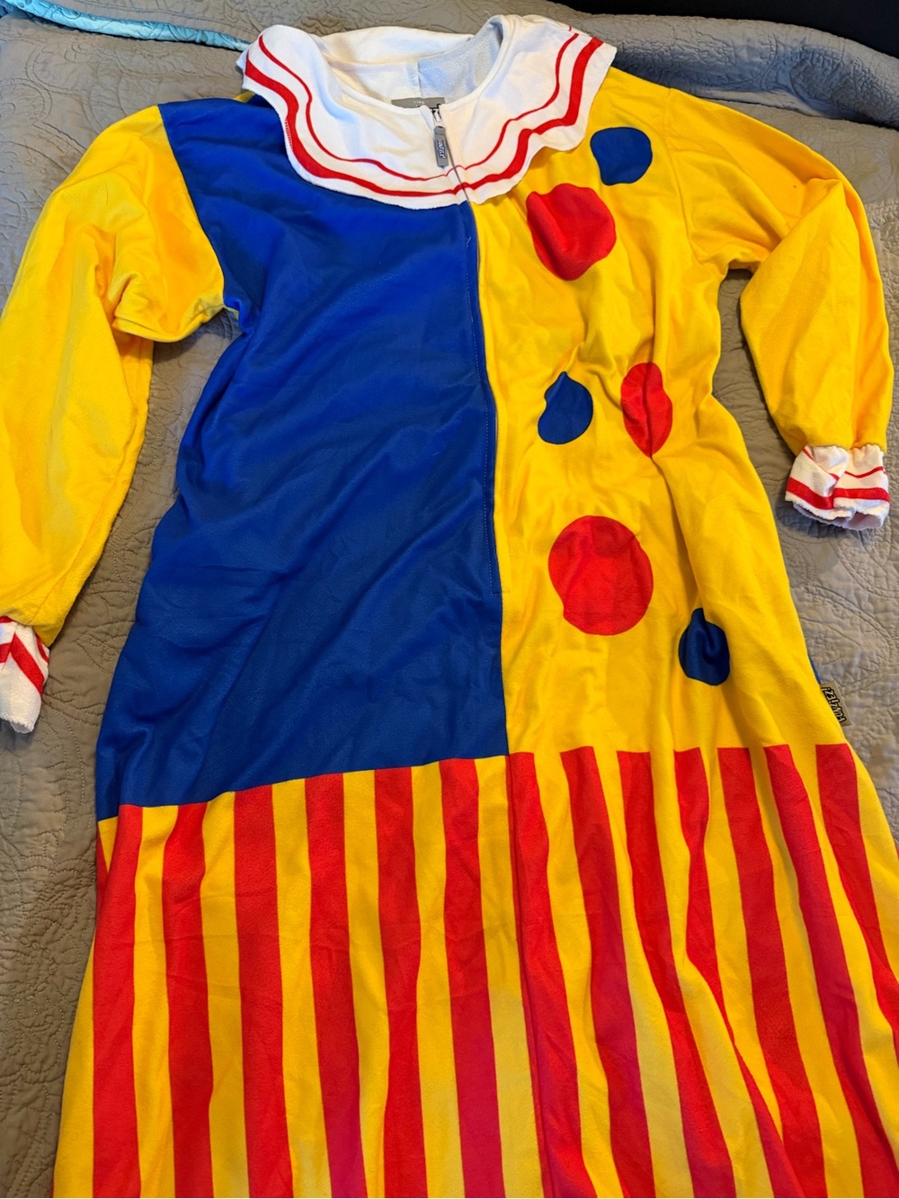 Adult baggy Onzie style clown costume- Yellow & Blue Clown Costume